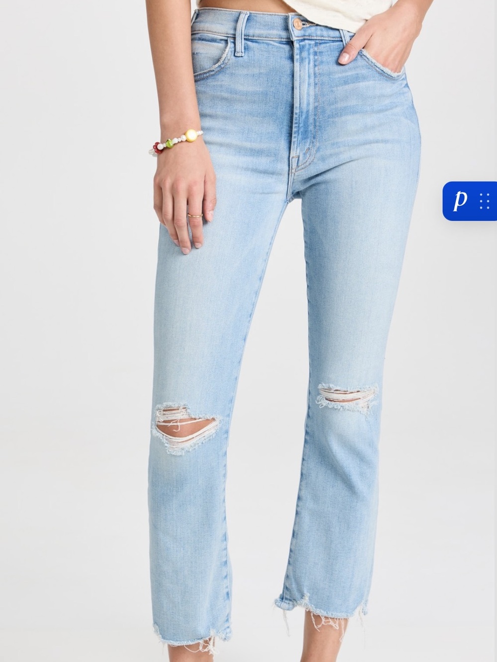 MOTHER The Hustler Ankle Chew Jeans in Petal Plucker - Picture 4 of 15
